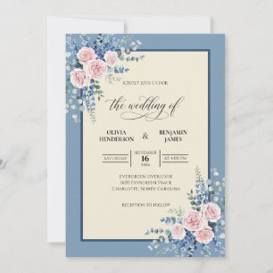Convites Casamento Flor Silvestre Rosa Ardósia