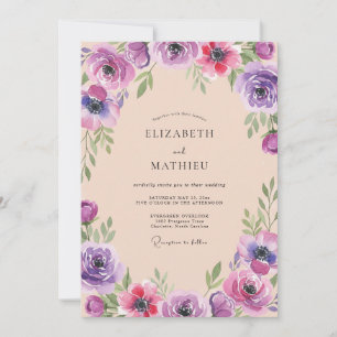 Convites Casamento Flor Silvestre Violeta Ameixa