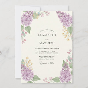 Convites Casamento Flor Silvestre Violeta Pálida