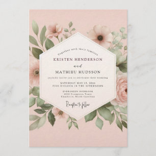 Convites Casamento Flora Pintada Rosewood