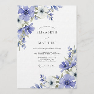 Convites Casamento Flora Pintura Periwinkle