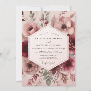 Convites Casamento Flora Pintura Rosewood