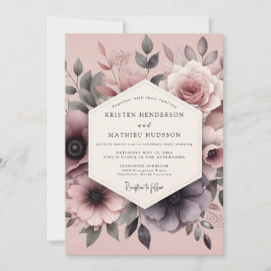 Convites Casamento Flora Romântica Malva