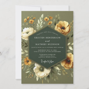 Convites Casamento Flora Sage Goldenrod