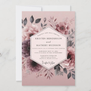 Convites Casamento Flora Sombria Malva