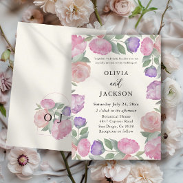 Convites Casamento Florais Aquarela Pastel Boho