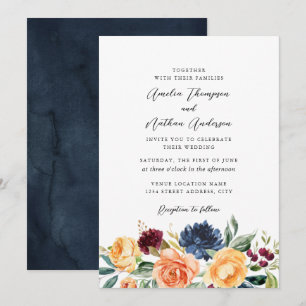 Convites Casamento Florais Botânicos Rústicos Aquarela