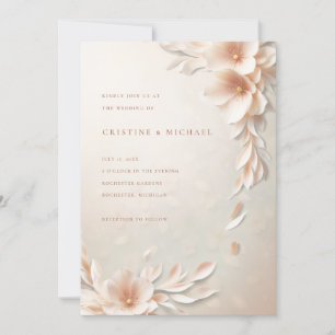 Convites Casamento floral 3d elegante