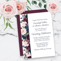 Casamento Floral Abraço | Burgundy Azul Marinho