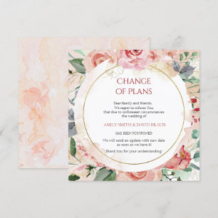 Convites Casamento Floral Adiado - Mudança de Planos
