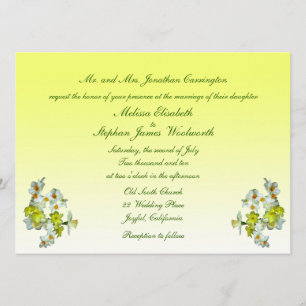 Convites Casamento Floral Amarelo