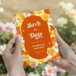 Convites Casamento Floral Amarelo-Amarelo-Amarelo-Retro