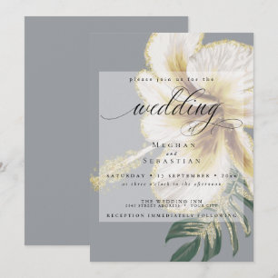 Convites Casamento Floral Amarelo-Amarelo-Negrito