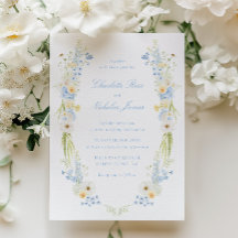 Casamento Floral Amarelo Manteiga Azul Bebê