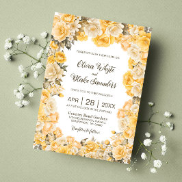 Convites Casamento Floral Amarelo Russo