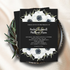 Convites Casamento Floral Anemone Watercolor