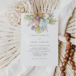 Convites Casamento Floral Aquarela