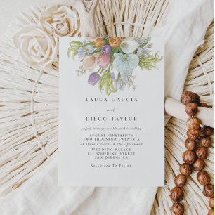 Convites Casamento Floral Aquarela