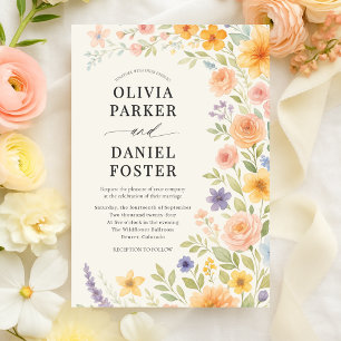 Convites Casamento Floral Aquarela Jardim de Flores Silvest