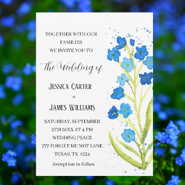 Convites Casamento Floral Aquarela Não Me Esqueças