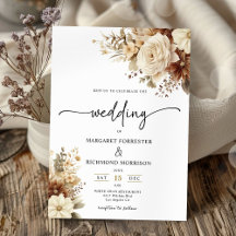 Casamento Floral Aquarela Neutro Boho Rústico