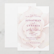 Casamento Floral Aquarela Rosa Bege Elegante