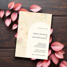 Casamento Floral Aquarela Rosas Bege Boêmio