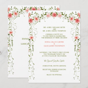 Convites Casamento Floral Arco Rústico Vintage Rosa Bege