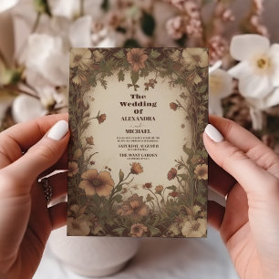 Convites Casamento Floral Art Nouveau Vintage