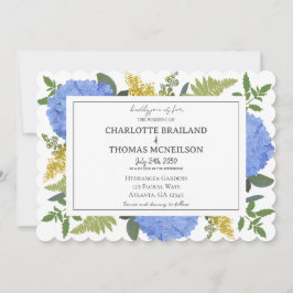 Convites Casamento Floral Artístico Moderno da Hydrangea Az