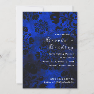 Convites Casamento Floral Azul