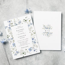 Casamento Floral Azul Branco Verde Elegante  