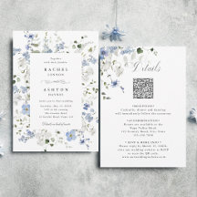 Casamento Floral Azul Branco Verde Tudo em Um 