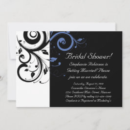 Convites Casamento Floral Azul Cornflower Black Periwinkle