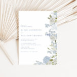 Convites Casamento Floral Azul Delicado<br><div class="desc">Celebre seu dia especial com nosso encantador convite de casamento com um romântico e delicado design de borda floral de cor azul-d-água empoeirada. Adorado com lindíssima hipnéia azul, delfinium, rosas brancas e verde, este convite expele elegância e charme. A fonte azul empoeirada minimalista do eterno adiciona um toque de sofisticação,...</div>