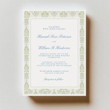 Casamento Floral Azul e Verde Esmeralda Elegante