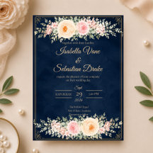 Casamento Floral Azul Elegante