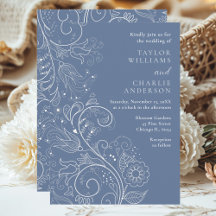 Casamento Floral Azul Elegante
