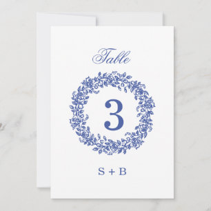 Convites Casamento Floral Azul Francês Vintage Elegante