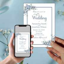 Casamento Floral Azul Moderno