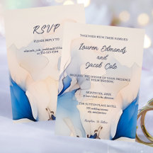 Casamento Floral Azul Moderno com RSVP