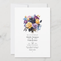 Casamento Floral Azul, Roxo, Dourado e Preto