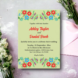 Convites Casamento Floral Azul Vermelho Rosas Elegante