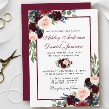 Casamento Floral B Azul Da Burgundy