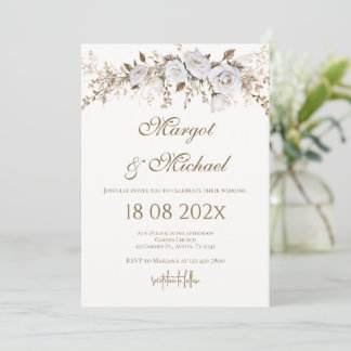 Convites Casamento floral bege Boho