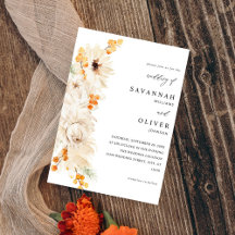 Casamento Floral Beige & Orange