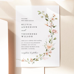 Convites Casamento Floral Beijo de Pêssego