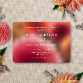 Convites Casamento Floral Blur Moderno Elegante Verão Outon