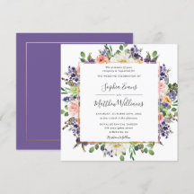 Casamento Floral Blush Branco Pêssego Roxo Vibrant