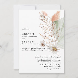 Convites Casamento Floral Boêmio Romântico das Pampas